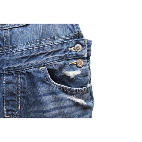 Hollister Denim Overalls Size Small Distressed 100% Cotton Preppy - Picture 6 of 14